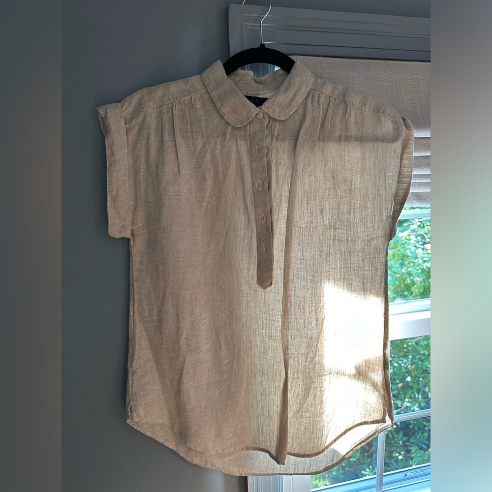 J crew linen short sleeve shirt - small